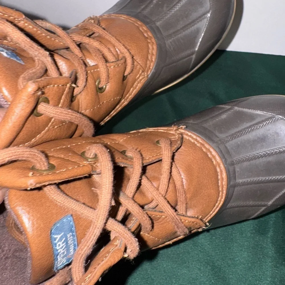 Brown and Dark Gray Sperry’s Size 1